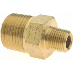 Eaton - 3/8 x 1/8 Male Thread, Brass Industrial Pipe Hex Nipple - All Tool & Supply