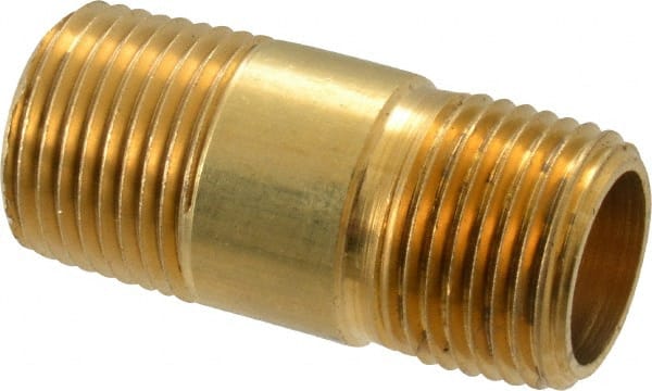 Eaton - 3/8 Male Thread, Brass Industrial Pipe Long Nipple - All Tool & Supply