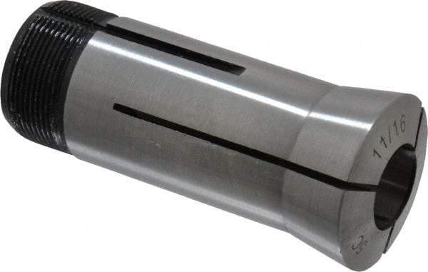 Interstate - 11/16 Inch 5C Round Collet - 3.28" Overall Length, 1.041-24 Internal Thread Size, Steel, 0.0005 Inch TIR - Exact Industrial Supply