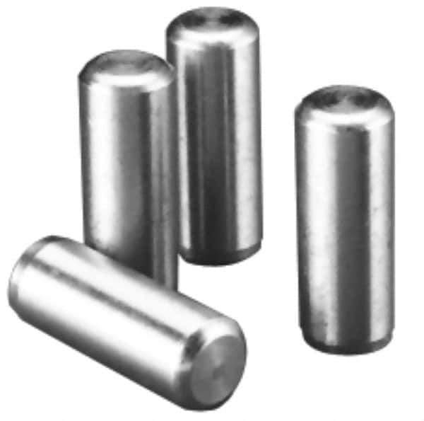 Value Collection - 1/8" Diam x 1-1/4" Pin Length Alloy Steel Oversized Dowel Pin - C 50-58 Hardness, 3,200 Lb Breaking Strength, 1 Beveled & 1 Rounded End - All Tool & Supply