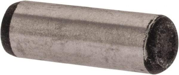 Value Collection - 1/8" Diam x 3/8" Pin Length Alloy Steel Oversized Dowel Pin - C 50-58 Hardness, 3,200 Lb Breaking Strength, 1 Beveled & 1 Rounded End - All Tool & Supply