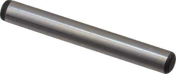 Value Collection - 1/4" Diam x 2" Pin Length Alloy Steel Oversized Dowel Pin - C 50-58 Hardness, 12,800 Lb Breaking Strength, 1 Beveled & 1 Rounded End - All Tool & Supply