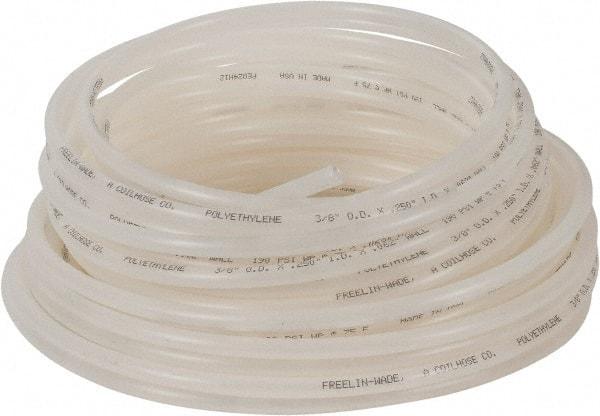 Coilhose Pneumatics - 1/4" ID x 3/8" OD, 100' Long, Polyethylene Tube - Natural, 192 Max psi, -60 to 200°F - All Tool & Supply