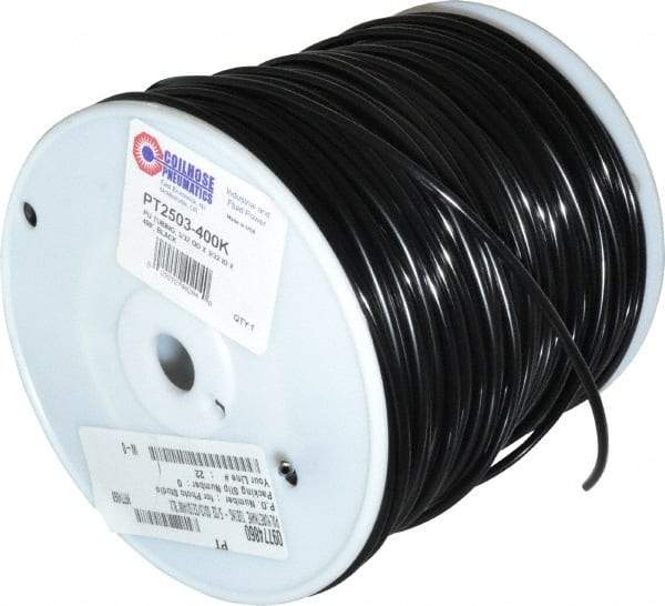 Coilhose Pneumatics - 0.093" ID x 5/32" OD, 400' Long, Polyurethane Tube - Black, 176 Max psi, -60 to 200°F - All Tool & Supply