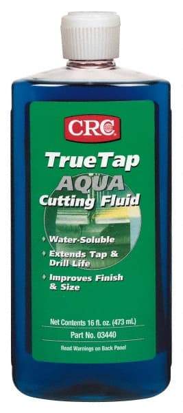 CRC - TrueTap Aqua, 16 oz Bottle Cutting Fluid - Water Soluble, For Drilling, Reaming, Sawing, Shearing, Tapping, Threading, Turning - All Tool & Supply