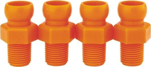 Loc-Line - 4 Piece, 1/4" Hose ID, Male to Female Coolant Hose Connector - 1/8" NPT, For Loc-Line Modular Hose Systems - All Tool & Supply