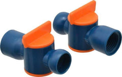 Loc-Line - 2 Piece, 1/2" ID Coolant Hose Valve Pack - Female to Male Connection, Acetal Copolymer Body, 1/2 NPT, Use with Loc-Line Modular Hose Systems - All Tool & Supply