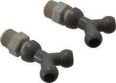 Cedarberg - 1/4" Hose Inside Diam, NPT Thread, Coolant Hose Y-Fitting - 1/4" Thread, Male to Male, for Use with Snap Together Hose System, 2 Pieces - All Tool & Supply