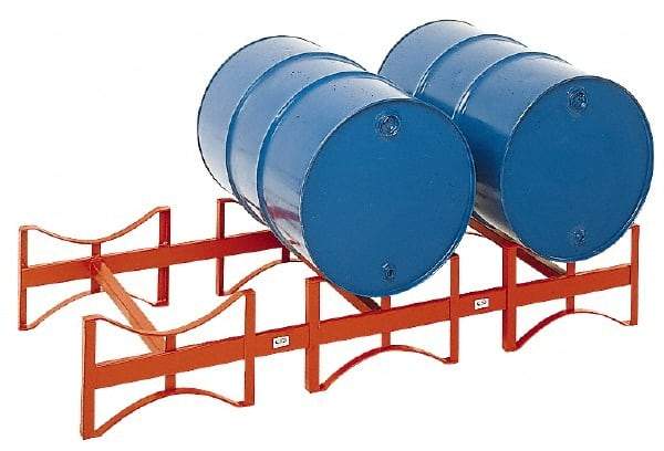 Made in USA - 2,400 Lb Load Capacity, 55 Gal Drum Storage Rack - 71-1/2" Wide x 12-1/2" High - All Tool & Supply