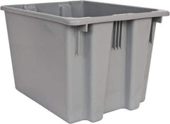 Rubbermaid - 1.6 Cu Ft, Gray Polyethylene Tote Container - Stacking, Nesting, 19-1/2" Long x 15-1/2" Wide x 13" High - All Tool & Supply