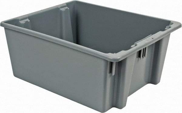 Rubbermaid - 2 Cu Ft, 100 Lb Load Capacity Gray Polyethylene Tote Container - Stacking, Nesting, 23-1/2" Long x 19-1/2" Wide x 10" High - All Tool & Supply