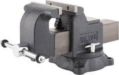 Wilton - 6" Jaw Width x 6" Jaw Opening Capacity, 3-1/2" Throat Depth, Bench & Pipe Combination Vise - 5/8 to 2-1/2" Pipe Capacity, Swivel Base, Bolt Down Attachment, Ductile Iron - All Tool & Supply