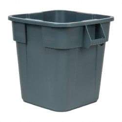 Rubbermaid - 28 Gal Gray Square Trash Can - Polyethylene, 22-1/2" High x 21-1/2" Long x 21-1/2" Wide - All Tool & Supply