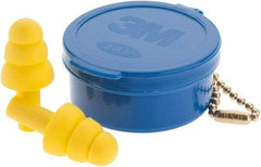 3M - Reusable, Uncorded, 25 dB, Flange Earplugs - Yellow, 1 Pair - All Tool & Supply