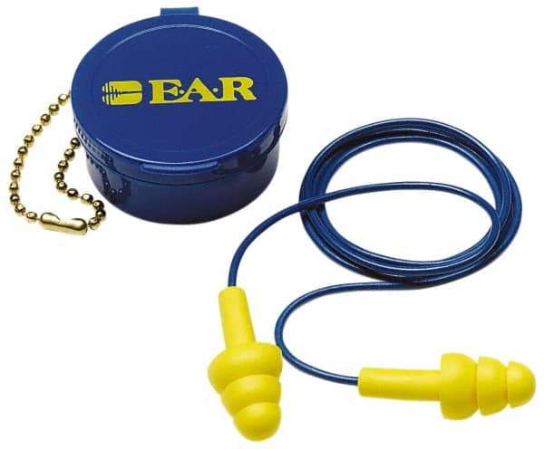 3M - Reusable, Corded, 25 dB, Flange Earplugs - Yellow, 1 Pair - All Tool & Supply