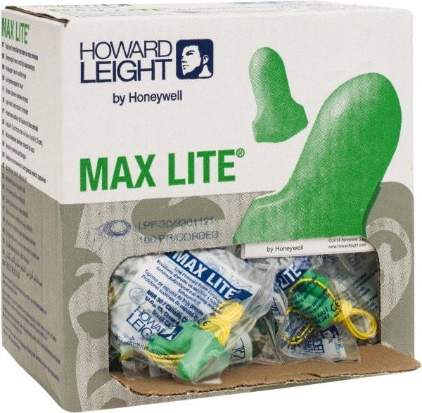 Howard Leight - Disposable, Corded, 30 dB, Contoured and T Shape Earplugs - Green, 100 Pairs - All Tool & Supply