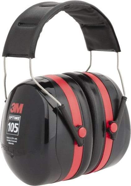 3M - Over the Head Black & Red Earmuffs - 30 NRR Rating - All Tool & Supply