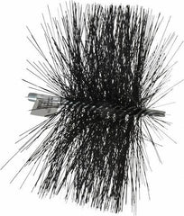 Schaefer Brush - 4-1/2" Brush Length, 11" Diam, Double Stem, Double Spiral Tube Brush - 7-1/2" Long, Tempered Steel Wire, 1/4" NPT Male Connection - All Tool & Supply