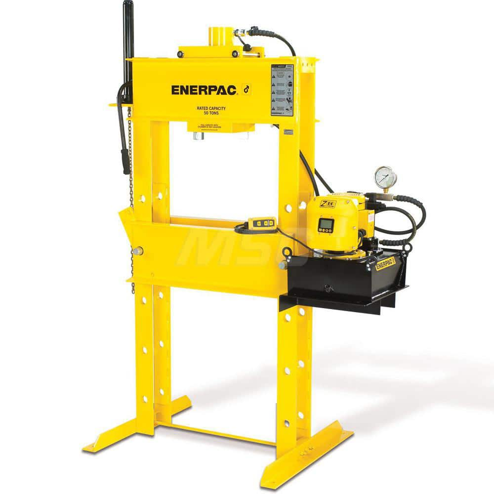 Shop Press: 1.5″ Stroke 48″ Between Uprights, 48-1/2″ Ram to Table