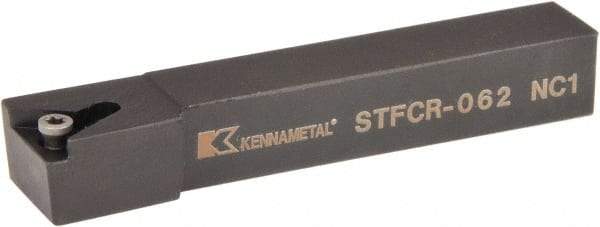 Kennametal - STFC, Right Hand Cut, 0° Lead Angle, 3/8" Shank Height x 3/8" Shank Width, Neutral Rake Indexable Turning Toolholder - 2-1/2" OAL, TC..21.5. Insert Compatibility, Series Screw-On - All Tool & Supply