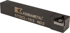 Kennametal - STGC, Left Hand Cut, 0° Lead Angle, 5/8" Shank Height x 5/8" Shank Width, Neutral Rake Indexable Turning Toolholder - 4" OAL, TC..32.5. Insert Compatibility, Series Screw-On - All Tool & Supply