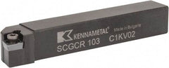 Kennametal - SCGC, Right Hand Cut, 0° Lead Angle, 5/8" Shank Height x 5/8" Shank Width, Neutral Rake Indexable Turning Toolholder - 4" OAL, CP..32.5. Insert Compatibility, Series Screw-On - All Tool & Supply