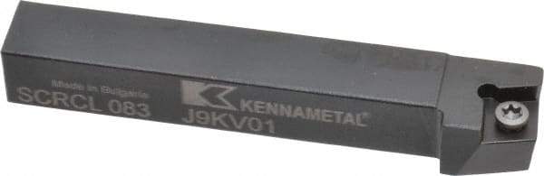 Kennametal - SCRC, Left Hand Cut, 15° Lead Angle, 1/2" Shank Height x 1/2" Shank Width, Neutral Rake Indexable Turning Toolholder - 3-1/2" OAL, CC..32.5. Insert Compatibility, Series Screw-On - All Tool & Supply