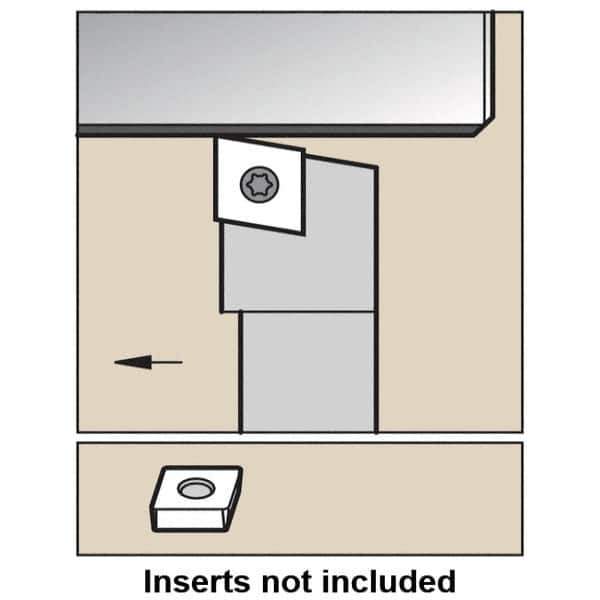 Kennametal - SCGP, Left Hand Cut, 0° Lead Angle, 1/2" Shank Height x 1/2" Shank Width, Positive Rake Indexable Turning Toolholder - 3-1/2" OAL, CP..32.5. Insert Compatibility, Series Screw-On - All Tool & Supply