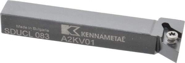 Kennametal - SDUC, Left Hand Cut, 3° Lead Angle, 1/2" Shank Height x 1/2" Shank Width, Neutral Rake Indexable Turning Toolholder - 3-1/2" OAL, DC..32.5. Insert Compatibility, Series Screw-On - All Tool & Supply