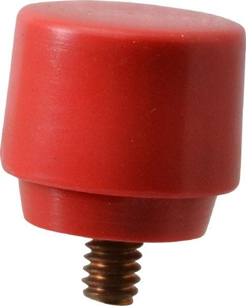 NUPLA - 1" Face Diam, Grade Medium, Red Hammer Tip/Face - Brass - All Tool & Supply