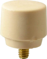 NUPLA - 1" Face Diam, Grade Medium Hard, Cream Hammer Tip/Face - Brass - All Tool & Supply