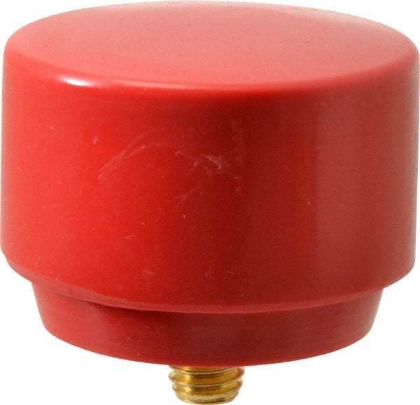 NUPLA - 2" Face Diam, Grade Medium, Red Hammer Tip/Face - Brass - All Tool & Supply