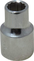 Proto - 3/8" Drive, Standard Hand Socket - 12 Points, 1-3/32" OAL, Chrome Finish - All Tool & Supply