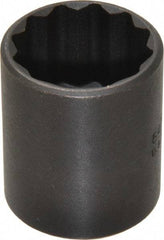 Proto - 1", 1/2" Drive, Standard Hand Socket - 12 Points, 1-9/16" OAL, Alloy Steel, Black Finish - All Tool & Supply