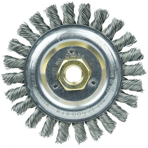 ‎Roughneck Jr. 5″ Filler Pass Weld Cleaning Brush, .023″ Steel Wire Fill, 5/8″-11 UNC Nut - All Tool & Supply