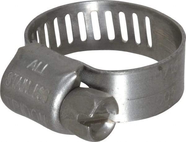 IDEAL TRIDON - SAE Size 5, 5/16 to 11/16" Diam, Stainless Steel Miniature Worm Drive Clamp - 5/16" Wide, Material Grade 301, Series 350 - All Tool & Supply