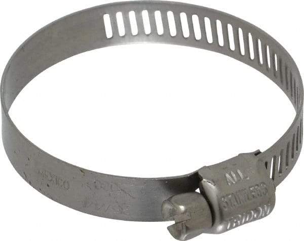 IDEAL TRIDON - SAE Size 20, 7/8 to 1-3/4" Diam, Stainless Steel Miniature Worm Drive Clamp - 5/16" Wide, Material Grade 301, Series 350 - All Tool & Supply