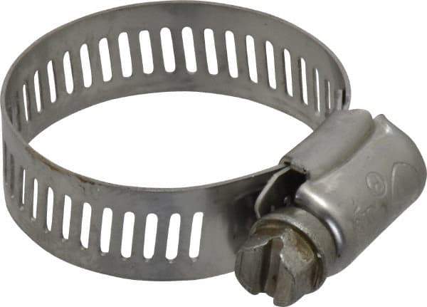 IDEAL TRIDON - SAE Size 16, 11/16 to 1-1/2" Diam, Stainless Steel Worm Drive Clamp - 1/2" Wide, Material Grade 201/305, Series 620 - All Tool & Supply