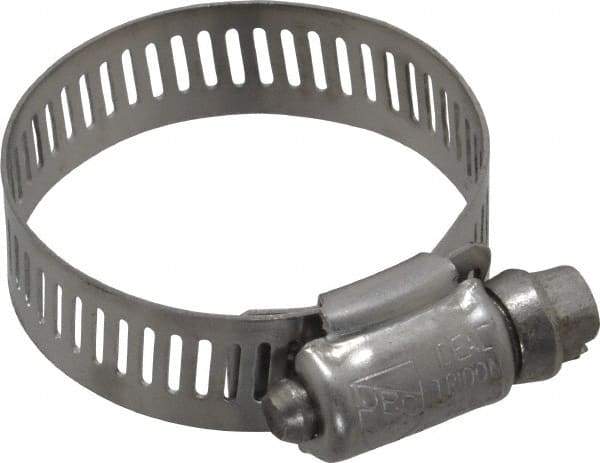 IDEAL TRIDON - SAE Size 20, 3/4 to 1-3/4" Diam, Stainless Steel Worm Drive Clamp - 1/2" Wide, Material Grade 201/305, Series 620 - All Tool & Supply