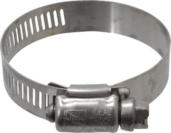 IDEAL TRIDON - SAE Size 28, 1-5/16 to 2-1/4" Diam, Stainless Steel Worm Drive Clamp - 1/2" Wide, Material Grade 201/305, Series 620 - All Tool & Supply