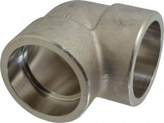 Merit Brass - 2" Grade 304 Stainless Steel Pipe 90° Elbow - Socket Weld x Socket Weld End Connections, 3,000 psi - All Tool & Supply