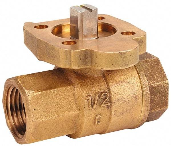 NIBCO - 2" Pipe, Full Port, Bronze Standard Ball Valve - 2 Piece, Inline - One Way Flow, FNPT x FNPT Ends, ISO Actuation Mount Handle, 600 WOG, 200 WSP - All Tool & Supply