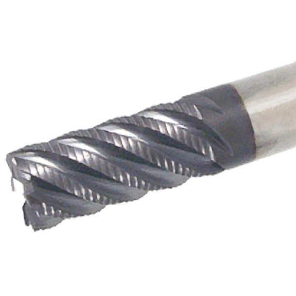 Iscar - 12mm Diam, Coarse Pitch, 26mm LOC, 4 Flute Solid Carbide 45° Corner Chamfer Roughing End Mill - TiAlN Finish, 83mm OAL, 12mm Shank Diam, Single End, 45° Helix - All Tool & Supply