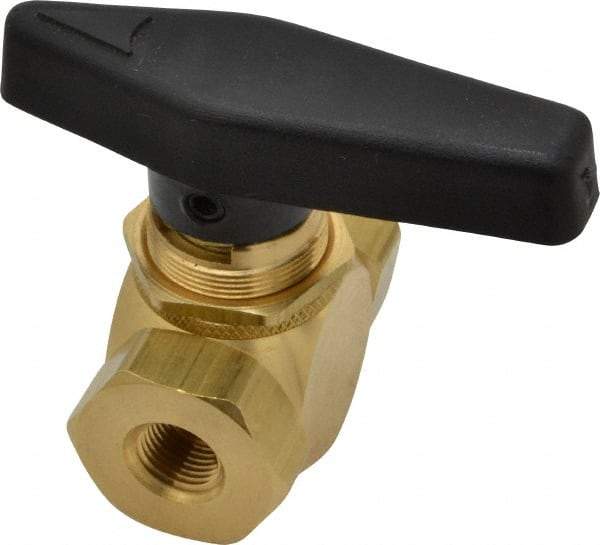 Specialty Mfr - 1/8" Pipe, Brass Standard Ball Valve - Inline - Two Way Flow, FNPT x FNPT Ends, Wedge Handle, 500 WOG - All Tool & Supply