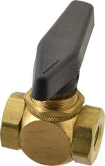 Specialty Mfr - 1/8" Pipe, Brass Standard Ball Valve - Inline - Two Way Flow, FNPT x FNPT Ends, Wedge Handle, 500 WOG - All Tool & Supply