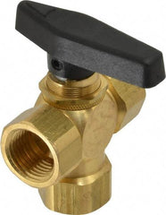 Specialty Mfr - 1/2" Pipe, Brass Standard Ball Valve - Three Way, FNPT x FNPT x FNPT Ends, Wedge Handle, 400 WOG - All Tool & Supply