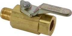 Specialty Mfr - 1/8" Pipe, Brass Standard Ball Valve - Inline - Two Way Flow, MNPT x FNPT Ends, Lever Handle, 500 WOG - All Tool & Supply