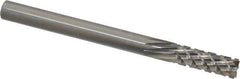 Onsrud - 1/4" Cut Diam, 1/4" Shank Diam, Cylinder Head Fluted Cut Burr - Carbide, Flat End, 3/4" LOC, 3" OAL - All Tool & Supply