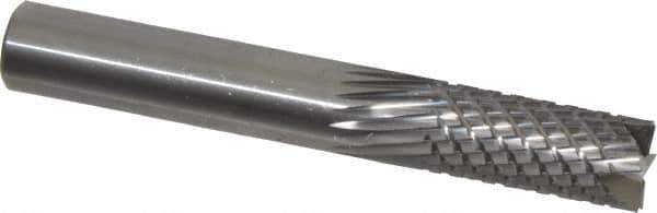 Onsrud - 1/2" Cut Diam, 1/2" Shank Diam, Cylinder Head Fluted Cut Burr - Carbide, Flat End, 1-1/8" LOC, 3-1/2" OAL - All Tool & Supply