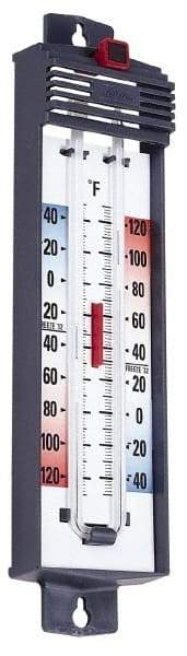 Taylor - -40 to 120°F, Min and Max Thermometer - 5 Inch Long x 4-3/8 Inch Wide, Push Button Reset Thermometer - All Tool & Supply